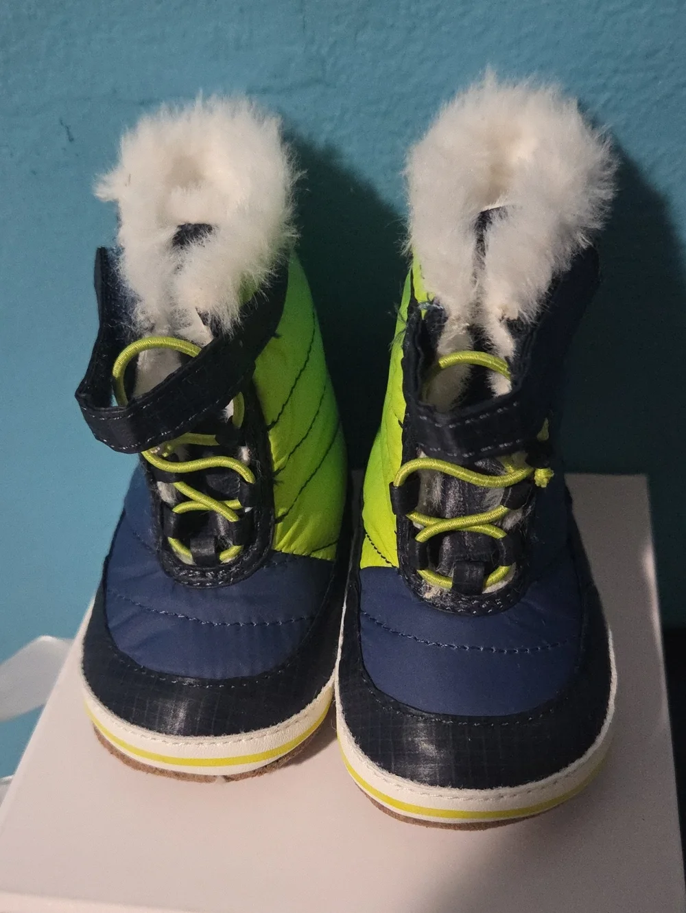 Robeez Baby Aspen Gradient Puffer Snow Boots Navy 6-9 Months
